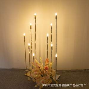 Lumières de mariage en métal doré, décoration de fond de scène de mariage, éclairage LED, décoration d'allée de mariage pour les événements et les fêtes - Product Image 6