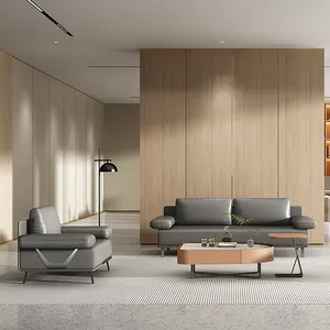Sofá seccional con reposabrazos Rectangular gris de alta tecnología chino moderno, los hoteles más vendidos, vestíbulos, sofá para salas de estar