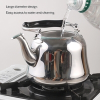 Bouilloire sifflante classique en acier inoxydable, théière de cuisson avec bec sifflant en bakélite, compatible plaque de cuisson