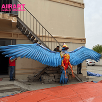 Ballon phénix de 6,5 m de large de style technologique pour la décoration de fond de scène, animaux gonflables personnalisés en forme d'oiseau phénix volant pour la musique