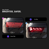 Conjunto de Luces Traseras Rojas Nuevas para Modelos Audi Q7 16-19, Actualización LED, Luz de Circulación Diurna Personalizada, Señal de Giro Secuencial