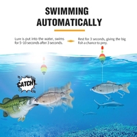 Leurre de pêche robotisé multi-articulé, appât à 4 segments, wobblers électriques automatiques pour brochet, swimbait, rechargeable par USB, lumière LED, nage