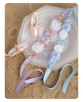 Serre-tête populaire 2025 pour nouveau-né, bandeau fleuri, ruban pour chignon de ballet, accessoires de cheveux pour filles, danseuse ballerine