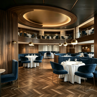 Ensemble de canapés en velours bleu, durables et élégants, et mobilier de restaurant pour bars commerciaux