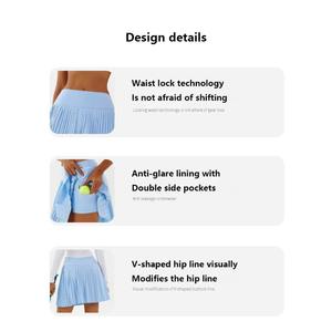 TN1863 Plissee Workout Active wear Yoga Großhandel Fitness studio Hohe Taille Falten rock Fitness Sport Tasche Golf Tennis Röcke - Product Image 3