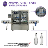 Laveuse de bouteilles entièrement automatique à commande PLC en acier inoxydable 304 robuste pour eau pure, shampoing, gel, aliments et boissons
