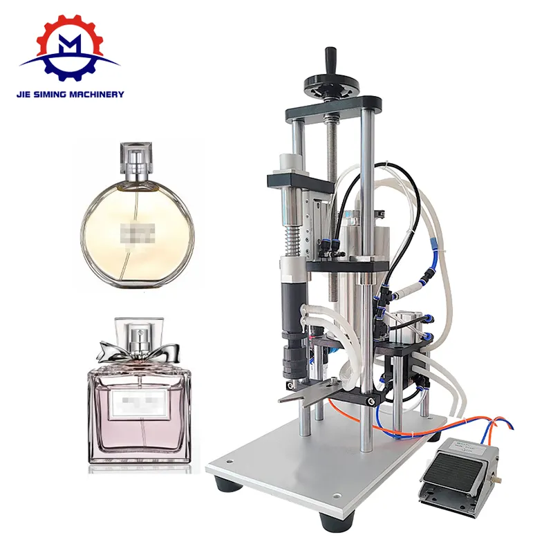 Máquina de llenado de botellas de plástico de vidrio de aceite esencial de Perfume de presión negativa neumática semiautomática de un solo cabezal JSM