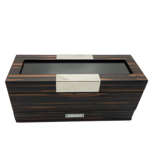 Custom logo 6 12 24 slots luxury pu leather gift packaging watch storage box black single watch case band strap display box