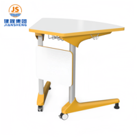 Bureau d'étudiant intelligent et collaboratif en acier Jiansheng Furniture, moderne, avec roulettes, écologique, pour l'apprentissage en groupe en salle de classe universitaire