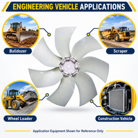 Lame de ventilateur axial à faible bruit pour bulldozer, chargeuse et niveleuse, 7 pales PAG en fibre de verre renforcée, à angle réglable, pour véhicule d'ingénierie
