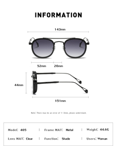 Gafas <span class=keywords><strong>de</strong></span> <span class=keywords><strong>Sol</strong></span> Partagas Retro Punk con Diseño <span class=keywords><strong>de</strong></span> Doble Puente Ovalado <span class=keywords><strong>y</strong></span> Protección UV400 para Hombre - Product Image 6