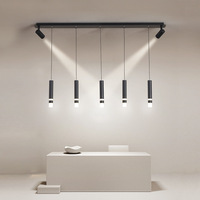 Suspension LED longue ligne pour salon d'hôtel 3 têtes 5 têtes de lustre