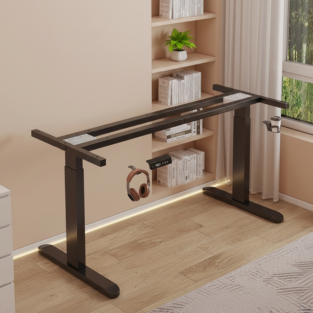 OEM100-140cm Dual-Motor Electric Lift Desk Modern Style Steel Computer & Gaming Desk with Smart Foot Stand