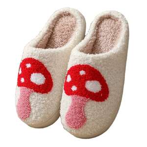 Chaussons d'hiver en coton pour femmes, motif cœur crème, fourrure douce, amorti thermique, utilisation intérieure/extérieure, populaires, chauds pour la chambre - Product Image 4