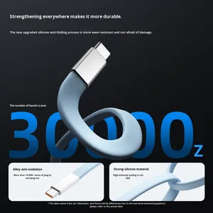 Câble plat en silicone Strong Factory PD240W pour transfert de données et charge ultra-rapide 6A C <span class=keywords><strong>vers</strong></span> C pour câble <span class=keywords><strong>USB</strong></span> Type-C - Product Image 4