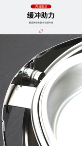 Set Buffet Riscaldato a Gas Guangsheng in Acciaio Inox Nero Oro 6L con Coperchio Trasparente, Forniture di Lusso per <span class=keywords><strong>Hotel</strong></span> e Ristoranti - Product Image 5