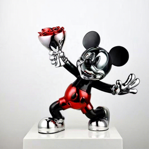 Modello di Topolino e Minnie Dipinto a Mano in Resina/Fibra di Vetro Personalizzabile per Scultura Artistica da Esposizione su Scrivania per Ufficio - Product Image 1