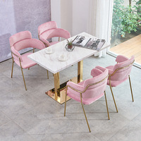 Meubles de café en marbre modernes, meubles de restaurant table et chaise de restaurant table et chaise de café, table basse et chaise