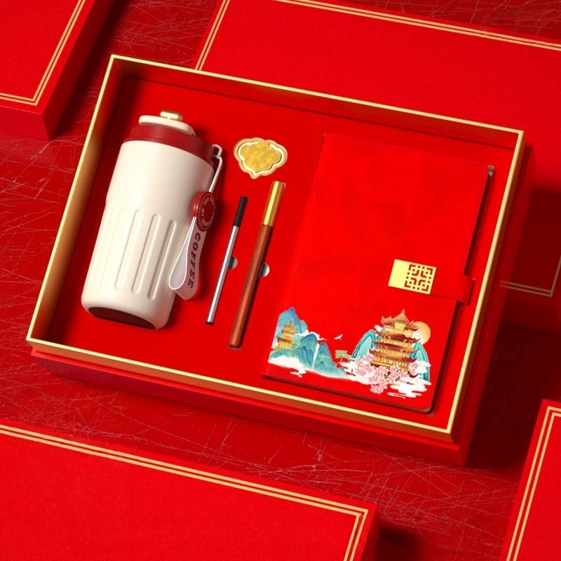 Digital coffee cup+buckle book+pen+book buckle+pen core - red