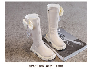 2025 automne et hiver nouveau Style filles polaire longues bottes mi-mollet chaussures bottes d'<span class=keywords><strong>équitation</strong></span> pour les écoliers plus âgés - Product Image 2