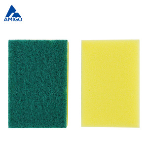 Amigo Kitchen Cleaning Sponge <b>Block</b> Thickened High Density Green Yellow 3 Piece Pack For Pots And Pans - Product Image 3