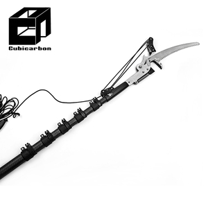Perche télescopique légère 100 % fibre de carbone véritable avec <span class=keywords><strong>lame</strong></span> de taille, perche de taille réglable OEM <span class=keywords><strong>pour</strong></span> l'élagage des branches d'arbres - Product Image 1