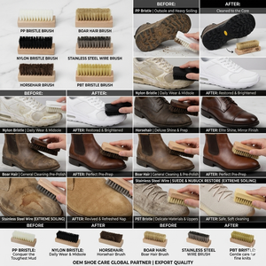 Kit d'entretien des chaussures OEM ODM personnalisé avec logo, <span class=keywords><strong>brosse</strong></span> de nettoyage à poils doux, moyens et durs pour baskets, chaussures en cuir et <span class=keywords><strong>daim</strong></span> – Fournisseur d'usine - Product Image 3