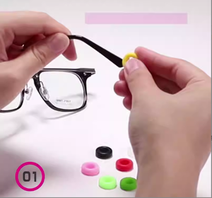 편안한 실리콘 소프트 안경 액세서리, 둥근 모양의 미끄럼 방지 이어훅 및 템플 팁, 유리 소재, 안전한 그립 - Product Image 2