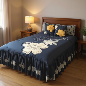 Edredón Doble Crissana, Tamaño Matrimonial, Bordado Floral, Estilo Clásico, para Todas las Temporadas, Ropa de Cama para el Hogar - Product Image 2