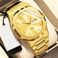 Montre vintage pour homme, logo personnalisé, luxe, plaqué or, sport, étanche, lumineuse, multifonction, montre-bracelet à quartz pour le plein air et les affaires