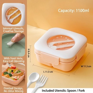 Boîte à lunch 2026 pour employés de bureau, compatible micro-ondes, grande capacité, avec fenêtre de visualisation, disponible en différents formats - Product Image 3