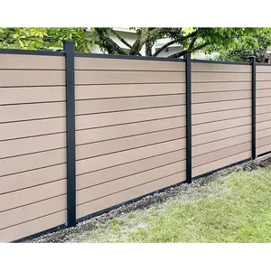 Modern bahçe eskrim ahşap plastik kompozit gizlilik çit paneli balcon ekran 1.8m wpc çit seti fiyatı