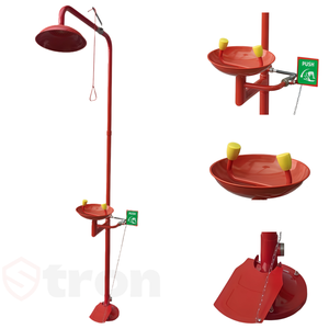 Chuveiro de Emergência e Estação de Lavagem de Olhos com Revestimento ABS Amarelo Ss304 - Product Image 3