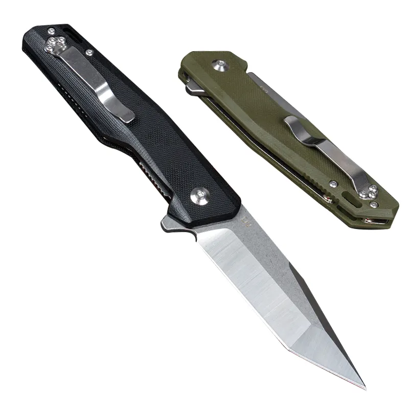 Hochwertige benutzer definierte D2 Blade Outdoor Klapp klinge Tactical Knife Survival Jagd tasche mit G10 Griff