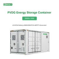 AINEGY 2MWh+1MW PVDG BESS Tout-en-un Conteneur de batterie solaire LiFePO4, Station d'alimentation solaire et Générateur pour l'industrie et le commerce