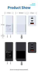 Adaptateur universel super rapide PD 64W 66W 65W <span class=keywords><strong>67W</strong></span> pour <span class=keywords><strong>Apple</strong></span> Huawei Honor iPhone Ordinateur portable 2c1a Cb Ce ul 66W Chargeur mural Gan - Product Image 4