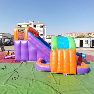 Backyard kids bounce house tobogan acuatico hinchable dual lane <b>inflatable</b> water slide with splash pool - Product Image 2