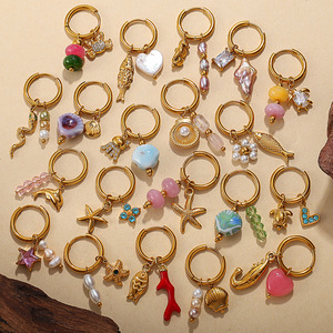 Pendientes de Acero Inoxidable Chapados en Oro con Dijes de Estrella Irregular, Estilo Europeo Americano, para Mujer, Joyería de Regalo - Product Image 1