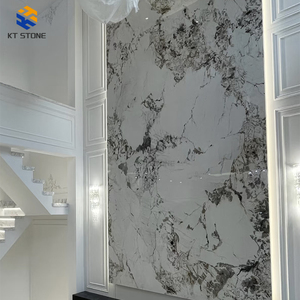 KT STONE Marmo Nero Simmetrico Effetto Crack, Stile Classico Europeo per Pareti e Scale, Sfondo per Scale a Chiocciola in Stile <span class=keywords><strong>Palazzo</strong></span> - Product Image 2