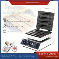 Machine à gaufres sur bâtonnets antiadhésive 4-en-1 Commercial Electric 220V/110V pour la maison et la vente de nourriture de rue - Forme sapin de Noël