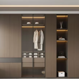 ตู้เสื้อผ้าไม้จริงสไตล์โมเดิร์น สำหรับห้องนอน ห้องนั่งเล่น ประหยัดพื้นที่ ความจุขนาดใหญ่ เป็นมิตรกับสิ่งแวดล้อม แบบตั้งพื้น ปรับแต่งประตูได้เอง - Product Image 1