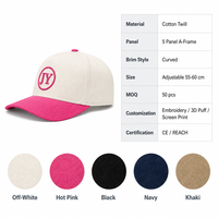 Gorra de Béisbol Personalizada con Logotipo, de Sarga de Algodón, con Visera Curva, Bordado 3D en Relieve, Ajustable, Ligera y Transpirable para Mujer