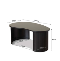 Table basse noire moderne avec base en forme de spirale