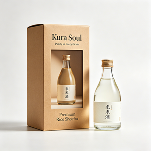 Scatola <span class=keywords><strong>Regalo</strong></span> in Carta Premium con Logo Personalizzato, Chiusura Magnetica, Lamina Dorata, per Shochu di Riso Distillato Singolo - Product Image 2