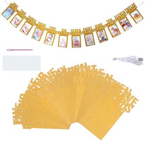 Primo <span class=keywords><strong>1</strong></span> ° <span class=keywords><strong>compleanno</strong></span> festa decorazioni bambino 12 mesi Glitter foto Banner <span class=keywords><strong>1</strong></span> <span class=keywords><strong>anno</strong></span> mensile oro argento foto Banner per ragazzo ragazza - Product Image 4