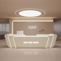 Hôtel de luxe en acier inoxydable hall réception ongles pédicure Spa caissier Center Salon de beauté hôpital Led comptoir de réception