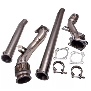ท่อไอเสียเทอร์โบสแตนเลสเหมาะสำหรับรถออดี้ S4 <span class=keywords><strong>RS4</strong></span> A6ควอตโต2.7L <span class=keywords><strong>B5</strong></span>/ C5 1997-2005 3 "(76มม.) เรียวถึง2.5"(64มม.) - Product Image 1