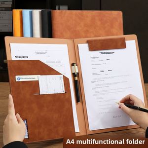 Custom Print Logo Multifunctional <b>A4</b> Corporate Conference Business Stationery <b>Folder</b> <b>Leather</b> Contract File <b>Folders</b> - Product Image 2