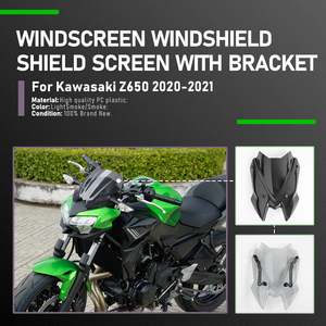 Piezas de motocicleta XXUN, parabrisas, Deflector de viento con soporte para <span class=keywords><strong>Kawasaki</strong></span> Z650, Z650, ZZ <span class=keywords><strong>650</strong></span>, 2020, <span class=keywords><strong>2021</strong></span>, 2022, 2023, 2024, - Product Image 2