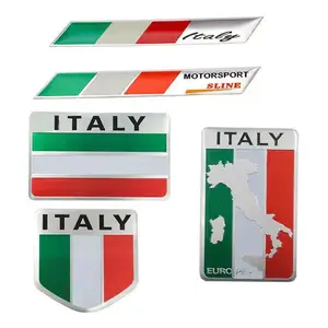 3D铝意大利意大利地图国旗车身贴纸烤架徽章贴花装饰标签外部配件